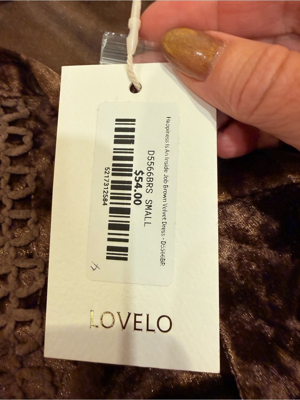 NWT LOVELO Brown Velvet Crochet Boho Shirt Dress S - Picture 5 of 12